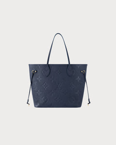LOUIS VUITTON M45685 Neverfull MM Tote Bag Monogram Empreinte Leather | 路易威登 手提袋 (Navy)