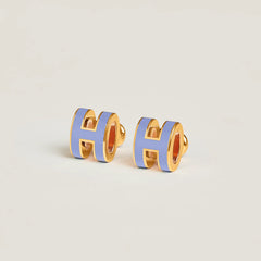 HERMES Gold Mini Pop H Earrings | Hermes Earrings (Multicolor/Gold)
