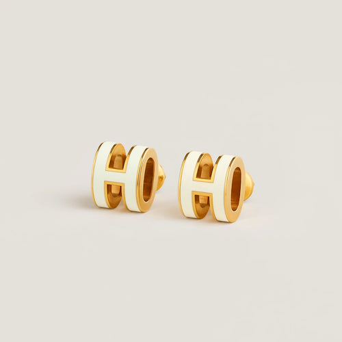 HERMES Gold Mini Pop H Earrings | Hermes Earrings (Multicolor/Gold)
