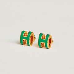 HERMES Gold Mini Pop H Earrings | Hermes Earrings (Multicolor/Gold)