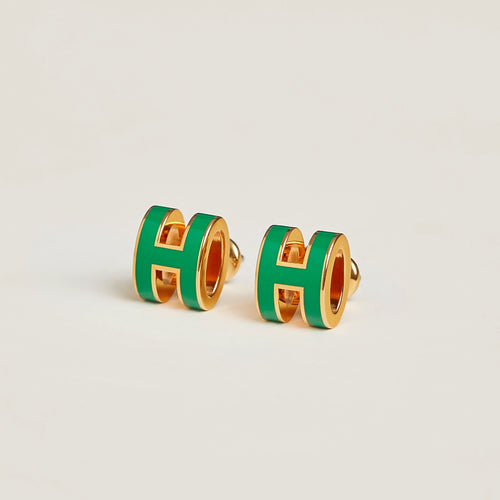 HERMES Gold Mini Pop H Earrings | Hermes Earrings (Multicolor/Gold)