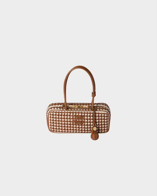 MIU MIU Beau Leather Bag | 缪缪 手袋 (啡白色) - LondonKelly 英国名牌代购