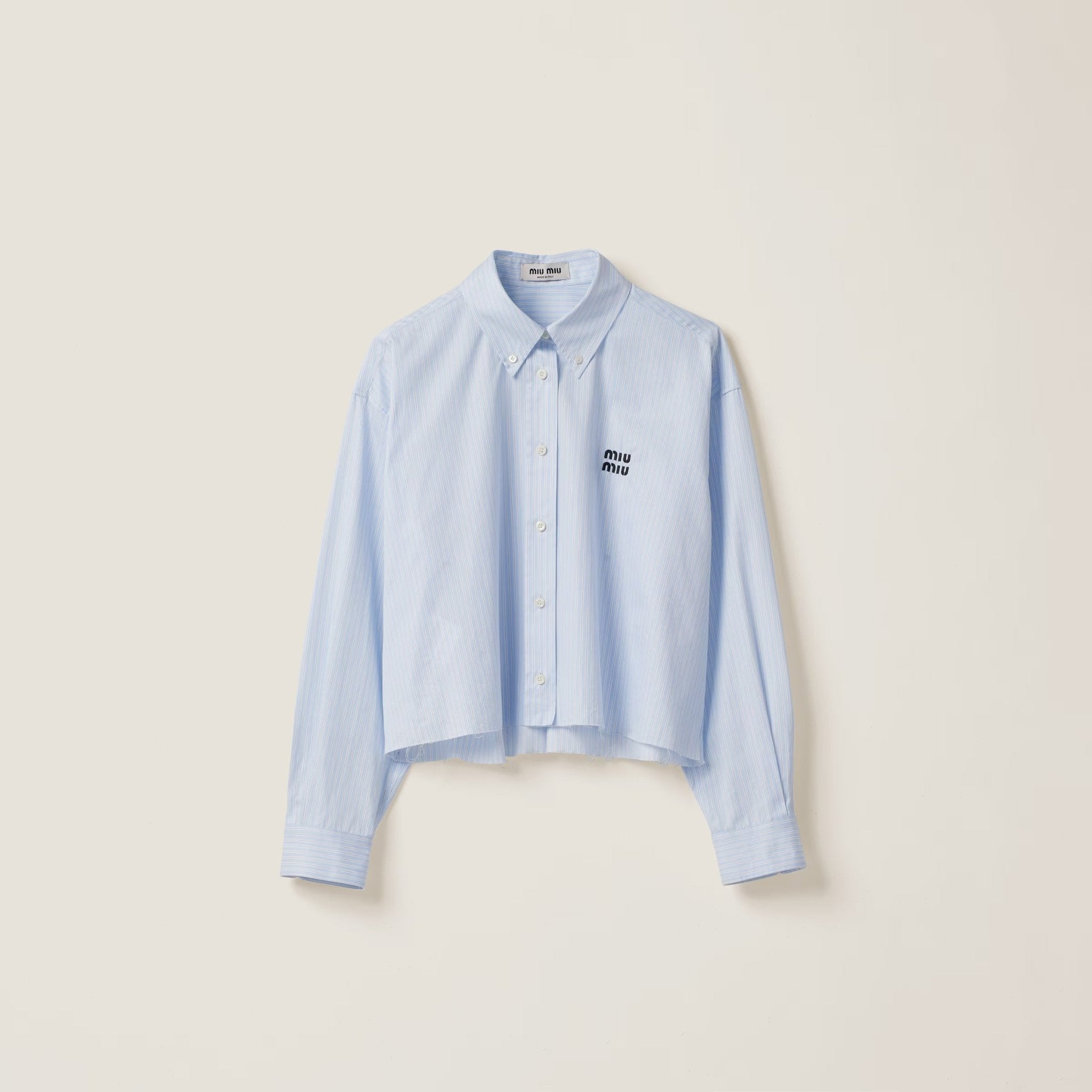 VIP【関税送料無料】希少 Miu Miu Striped chambray shirt Miu Miu Striped Chambray Shirt | Saks Fifth Avenue