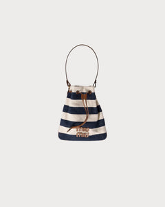 MIU MIU Striped Fabric Drawstring Pouch | 缪缪 手袋 (蓝白色) - LondonKelly 英国名牌代购
