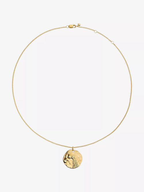 MONICA VINADER Aquarius Zodiac 18ct Yellow Gold Vermeil Pendant Necklace | 颈链 (金色) - LondonKelly 英国名牌代购
