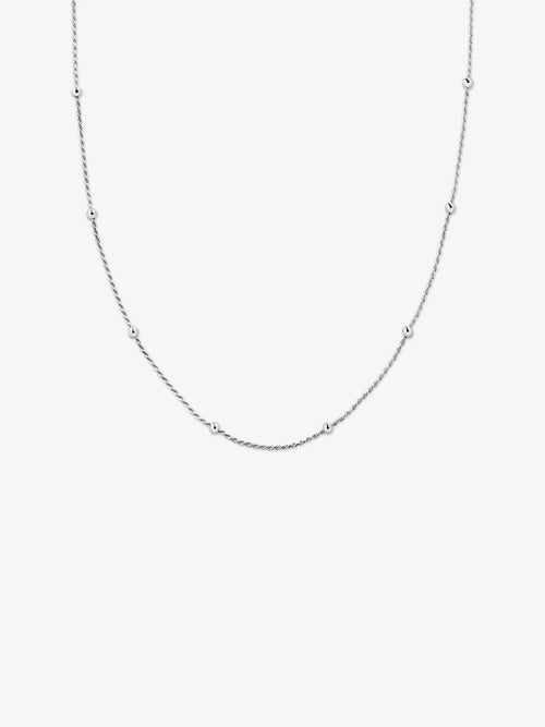 MONICA VINADER Beaded Rope 18ct Yellow Gold Vermeil Chain Necklace | 颈链 (银色) - LondonKelly 英国名牌代购