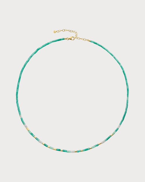 MONICA VINADER Delphi Gemstone 18ct Yellow Gold Vermeil And Green Onyx Beaded Necklace | 颈链 (绿色) - LondonKelly 英国名牌代购