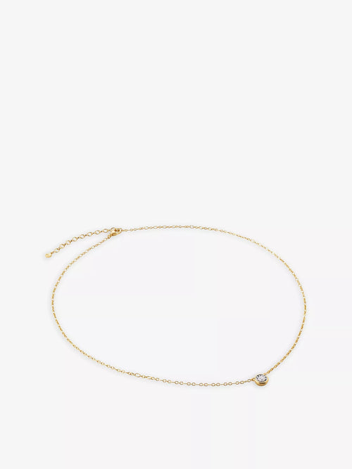 MONICA VINADER Essentials Large Lab - Grown Diamond Gold Vermeil Necklace | 颈链 (金色) - LondonKelly 英国名牌代购