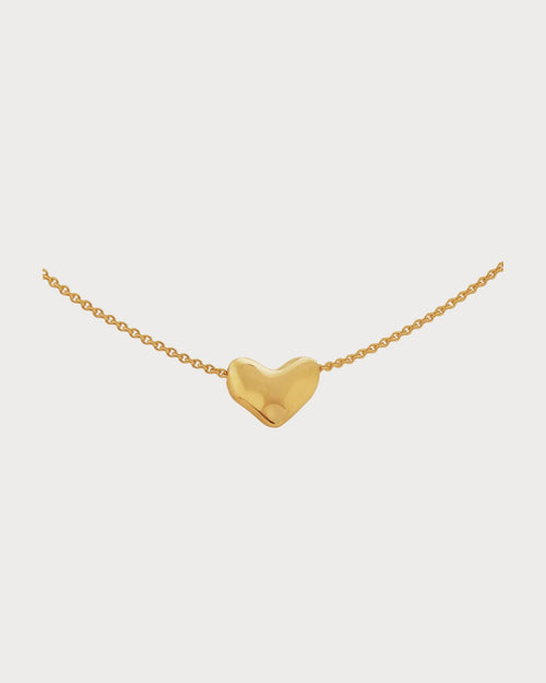 MONICA VINADER Heart - Charm 18ct Yellow Gold - Plated Vermeil Sterling - Silver Pendant Necklace | 爱心颈链 (金色) - LondonKelly 英国名牌代购