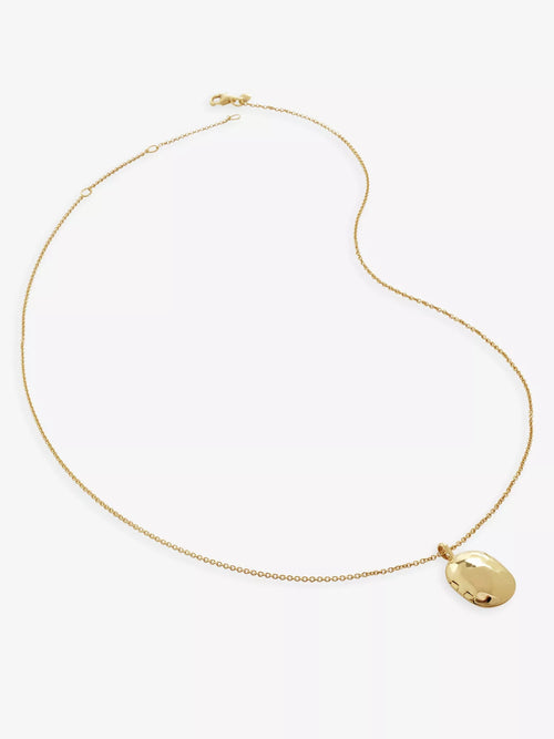 MONICA VINADER ID Locket - Charm 18ct Gold - Plated Vermeil Sterling - Silver Necklace | 颈链 (金色) - LondonKelly 英国名牌代购