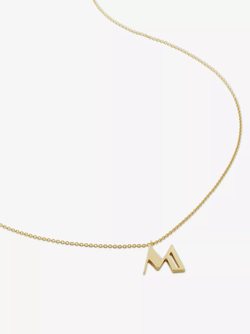 MONICA VINADER Initial M 18ct Gold Vermeil - Plated 925 Sterling Silver Necklace | 颈链 (金色) - LondonKelly 英国名牌代购