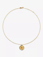 MONICA VINADER Initial S Stamp 18ct Yellow Gold Vermeil Necklace | 颈链 (金色) - LondonKelly 英国名牌代购