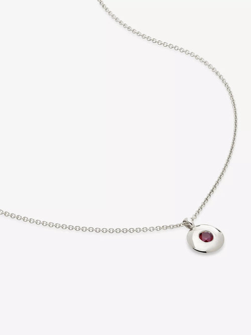 MONICA VINADER January Birthstone Sterling - Silver and Red Garnet Necklace | 颈链 (银色) - LondonKelly 英国名牌代购