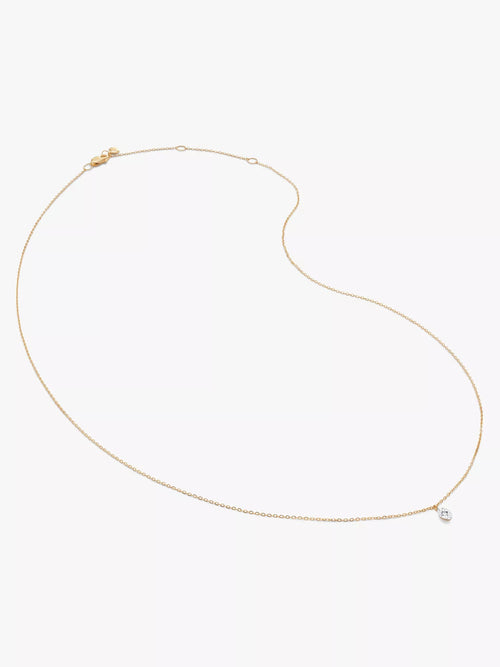 MONICA VINADER Marquise 14ct Yellow Gold And 0.016ct Lab - Grown Diamond Pendant Necklace | 颈链 (金色) - LondonKelly 英国名牌代购