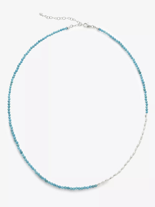 MONICA VINADER Mini Nugget Sterling - Silver and Turquoise Beaded Necklace | 颈链 (蓝色) - LondonKelly 英国名牌代购