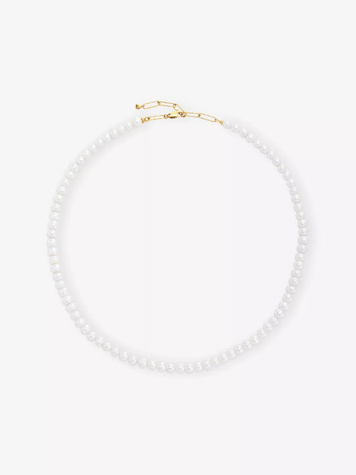 MONICA VINADER Nomade 18ct Yellow Gold Vermeil And Pearl Necklace | 珍珠颈链 (金色) - LondonKelly 英国名牌代购