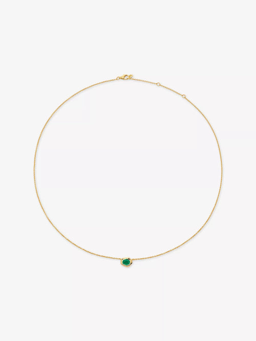 MONICA VINADER Odyssey Small 18ct Yellow - Gold Vermeil and Onyx Chain Necklace | 颈链 (绿色) - LondonKelly 英国名牌代购
