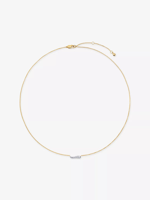 MONICA VINADER Riva 18ct Yellow Gold - Plated Vermeil Sterling - Silver and 0.11ct Lab - Grown Diamond Pendant Necklace | 颈链 (金色) - LondonKelly 英国名牌代购