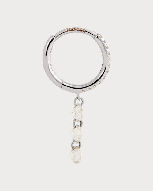 PERSEE White Gold and Diamond Danae Single Hoop Earring | 白金鑽石達娜伊單圈耳環 (白金) - LondonKelly 英國名牌代購