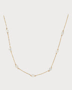 PERSEE Yellow Gold and Diamond 7 - Stone Danae Necklace | 黃金鑽石七顆石頸鏈 (黃金) - LondonKelly 英國名牌代購