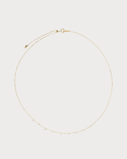 PERSEE Yellow Gold and Diamond 9 - Stone Danae Necklace | 黃金鑽石9顆石達娜伊項鍊 (黃金) - LondonKelly 英國名牌代購