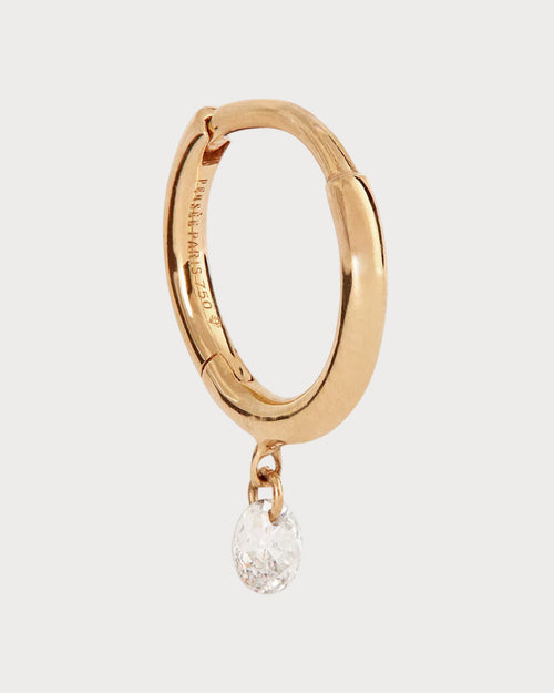 PERSEE Yellow Gold and Diamond Danae Single Huggie Earring | 黃金鑽石達娜伊單圈貼耳耳環 (黃金) - LondonKelly 英國名牌代購