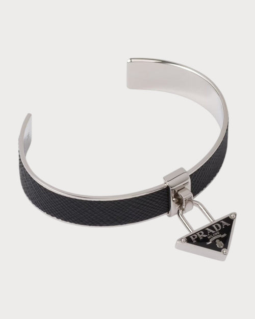PRADA 1IB375 Metal and Saffiano Leather Bracelet | 普拉達 手鐲 (多色) - LONDONKELLY 英國名牌代購