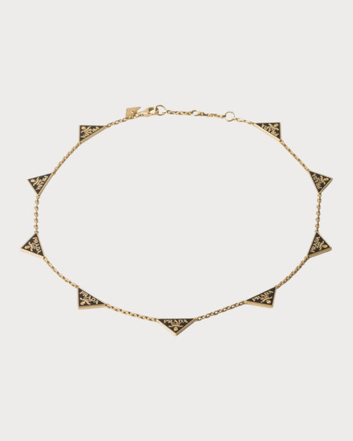 PRADA 1IC081 Enameled Metal Necklace | 普拉達 頸鏈 (金色) - LONDONKELLY 英國名牌代購