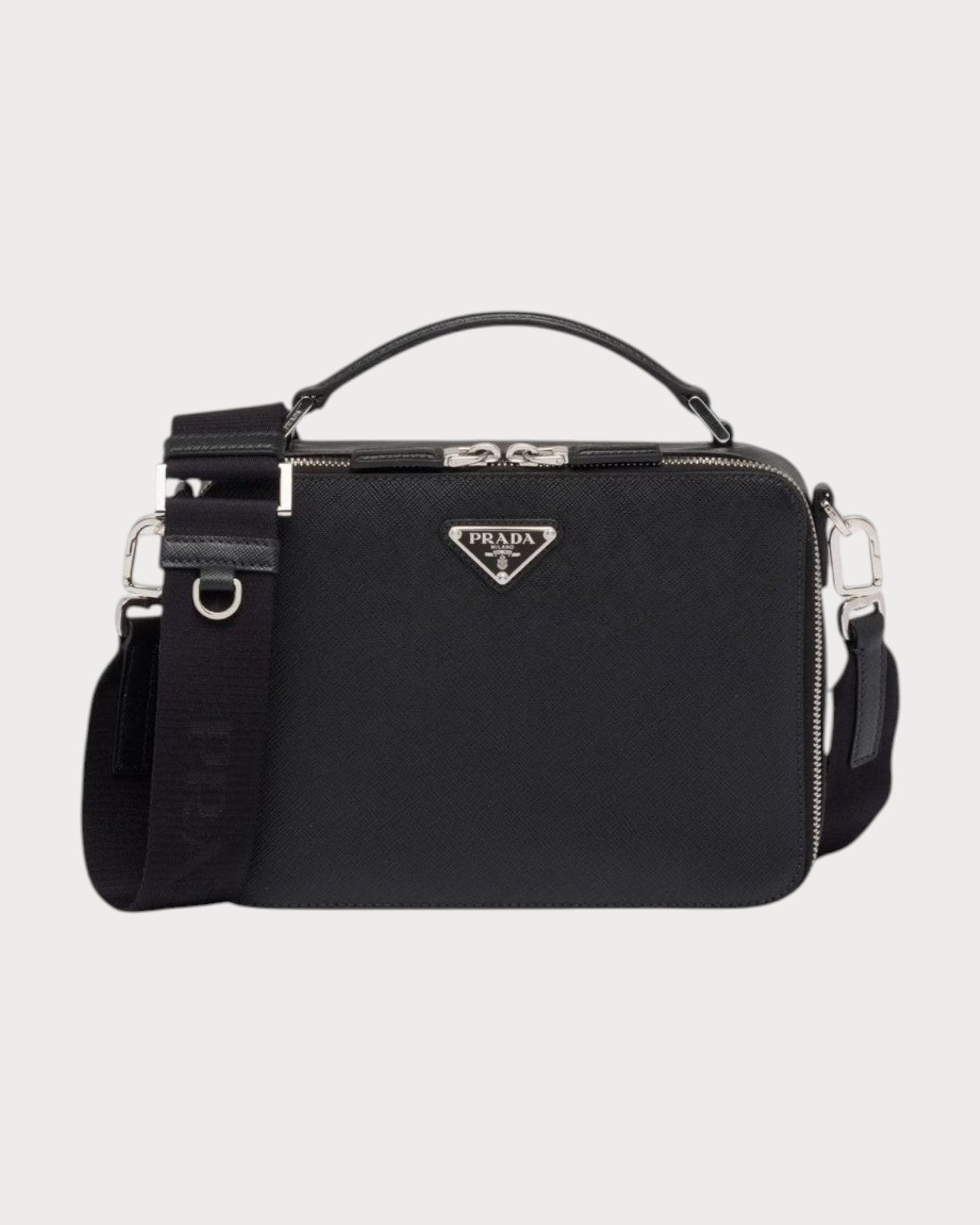 PRADA 2VH069 Men's Brique Saffiano Leather Bag(Medium/2 Colors