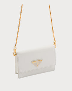 PRADA Card Holder with Chain Shoulder Strap | 普拉達 銀包連鏈帶 (多色) - LondonKelly 英國名牌代購