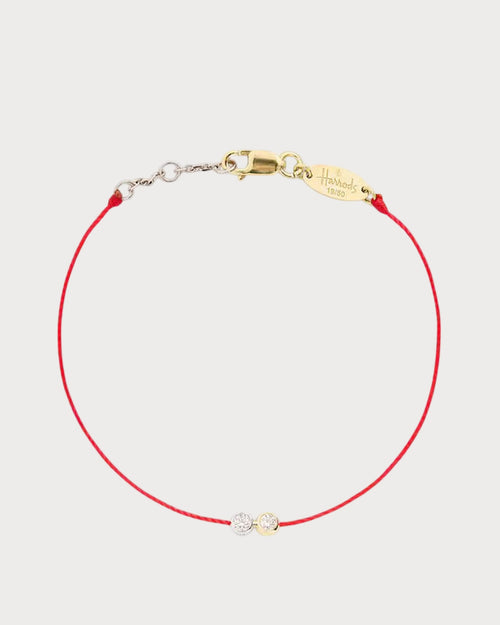 REDLINE 20th Anniversary Two - Tone Gold and Diamond Thread Bracelet | 紅繩 手鍊(紅色) - LondonKelly 英國名牌代購
