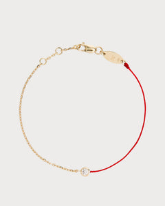 REDLINE Rose Gold and Diamond Pure Half - Chain Bracelet | 紅繩 手鏈 (0.1CT/多色) - LondonKelly 英國名牌代購