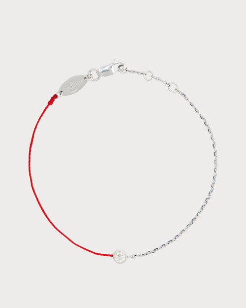 REDLINE Rose Gold and Diamond Pure Half - Chain Bracelet | 紅繩 手鏈 (0.1CT/多色) - LondonKelly 英國名牌代購