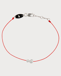 REDLINE White Gold and Diamond Infinite Double Bracelet | 紅繩 手鏈 (0.15CT/多色) - LONDONKELLY 英國名牌代購