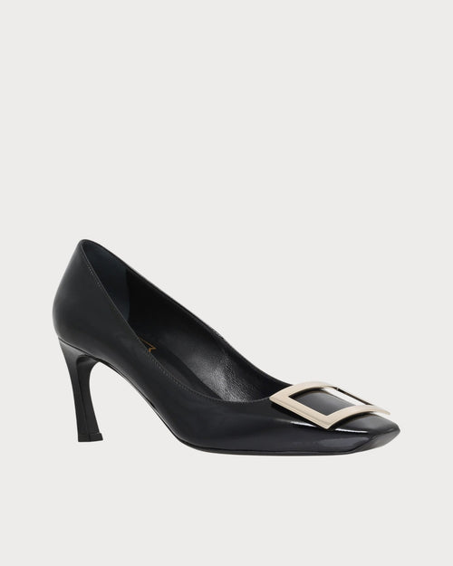 ROGER VIVIER Patent Trompette Metal Buckle Pumps | RV 高跟鞋 (黑色亮皮) - LondonKelly 英國名牌代購