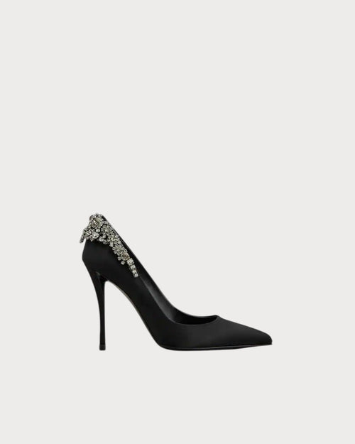 ROGER VIVIERE Efflorescence Pumps in Satin | RV 缎面高跟鞋 (黑色) - LondonKelly 英国名牌代购