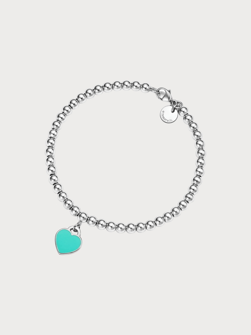 TIFFANY & CO. Heart Tag Bead Bracelet with a Diamond 4mm(2 Colors) - LONDONKELLY 英國名牌代購