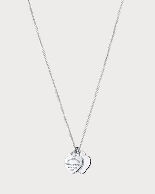 TIFFANY & CO. Return to Tiffany Double Heart Tag Pendant in Silver | 蒂芙尼 心心頸鏈 (銀色) - LONDONKELLY 英國名牌代購