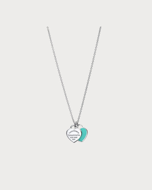 TIFFANY & CO. Return to Tiffany Mini Double Heart Tag Pendant | 蒂芙尼 心心頸鏈 (銀色) - LONDONKELLY 英國名牌代購