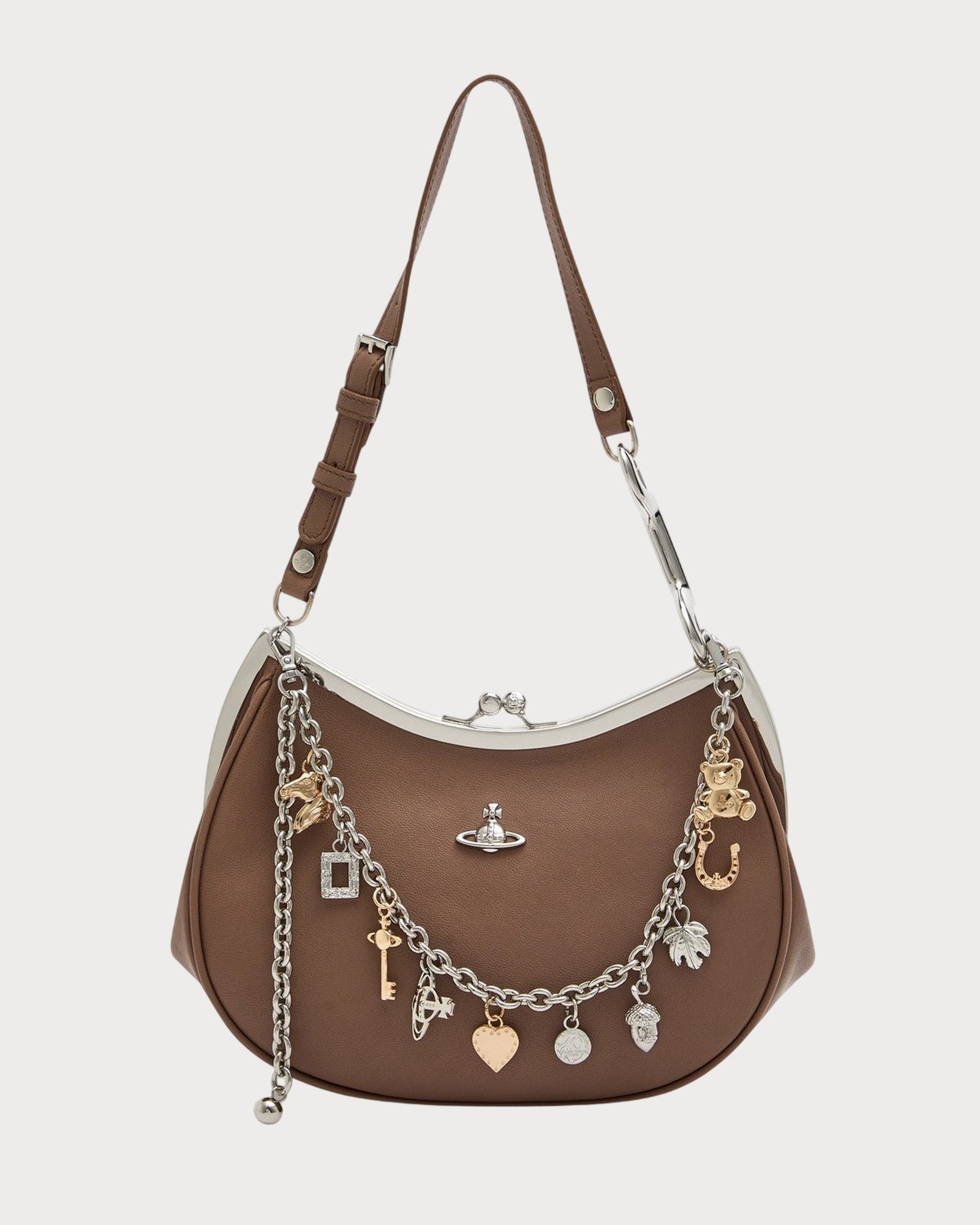 西太后 Charm Frame Purse 皮革手袋(啡色) | LONDONKELLY