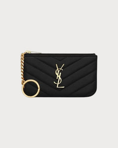 YSL SAINT LAURENT Cassandre Matelasse Key Pouch | 聖羅蘭 散紙包 (黑色)