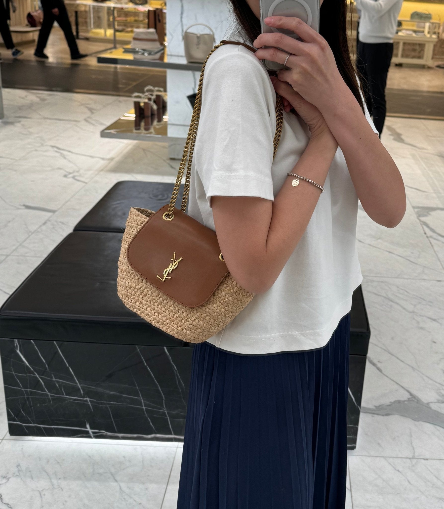 Small Ysl Straw Crossbody Mini Manon In Raffia Saint Laurent YSL NL
