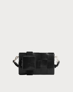 BOTTEGA VENETA Men's Leather Cassette with Versatile Strap | 葆蝶家 男仕手袋 (Black)