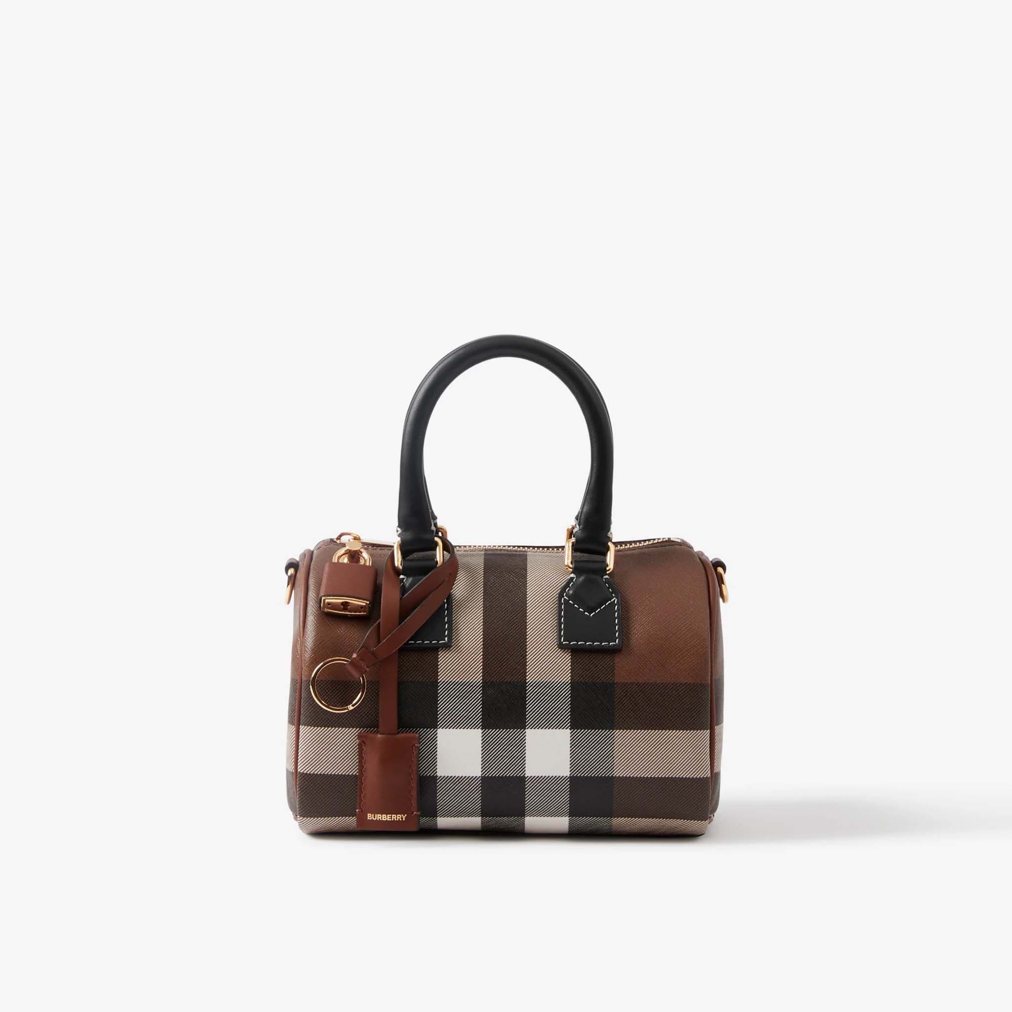 BURBERRY Check Mini Bowling Bag Burberry Bowling Bag Mini Dark Brow LondonKelly