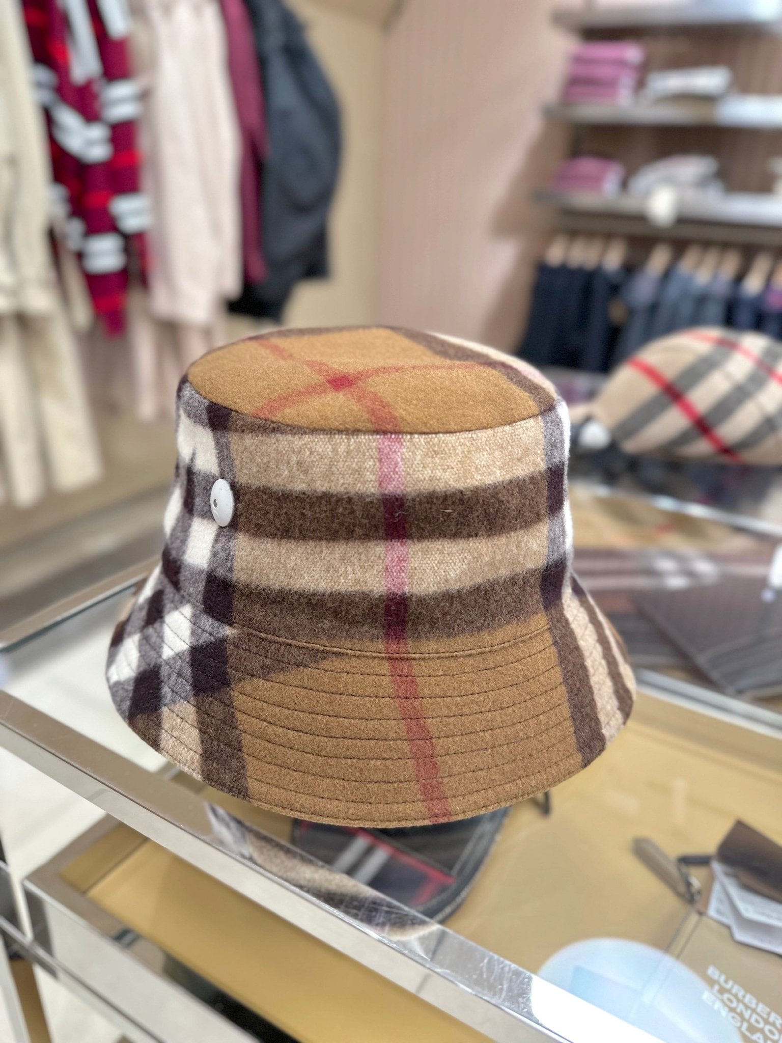 BURBERRY Cotton Bucket Hat Burberry bucket hat dark brown