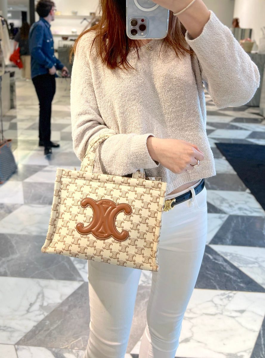 Celine Small Cabas Thais Bag in White