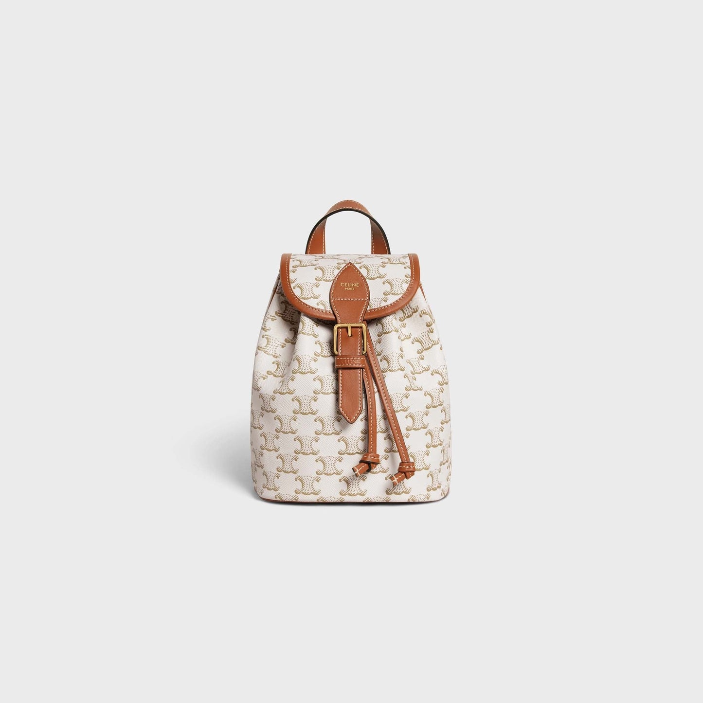 CELINE Triomphe Canvas Mini Backpack Folco | 賽琳 迷你背囊 (White)
