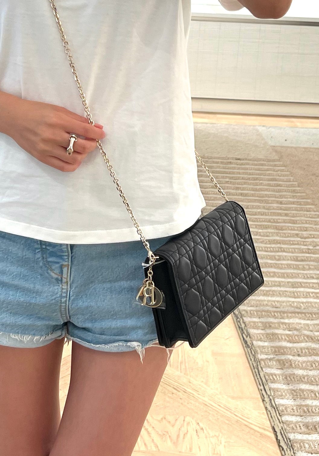 Lady dior lambskin clutch best sale