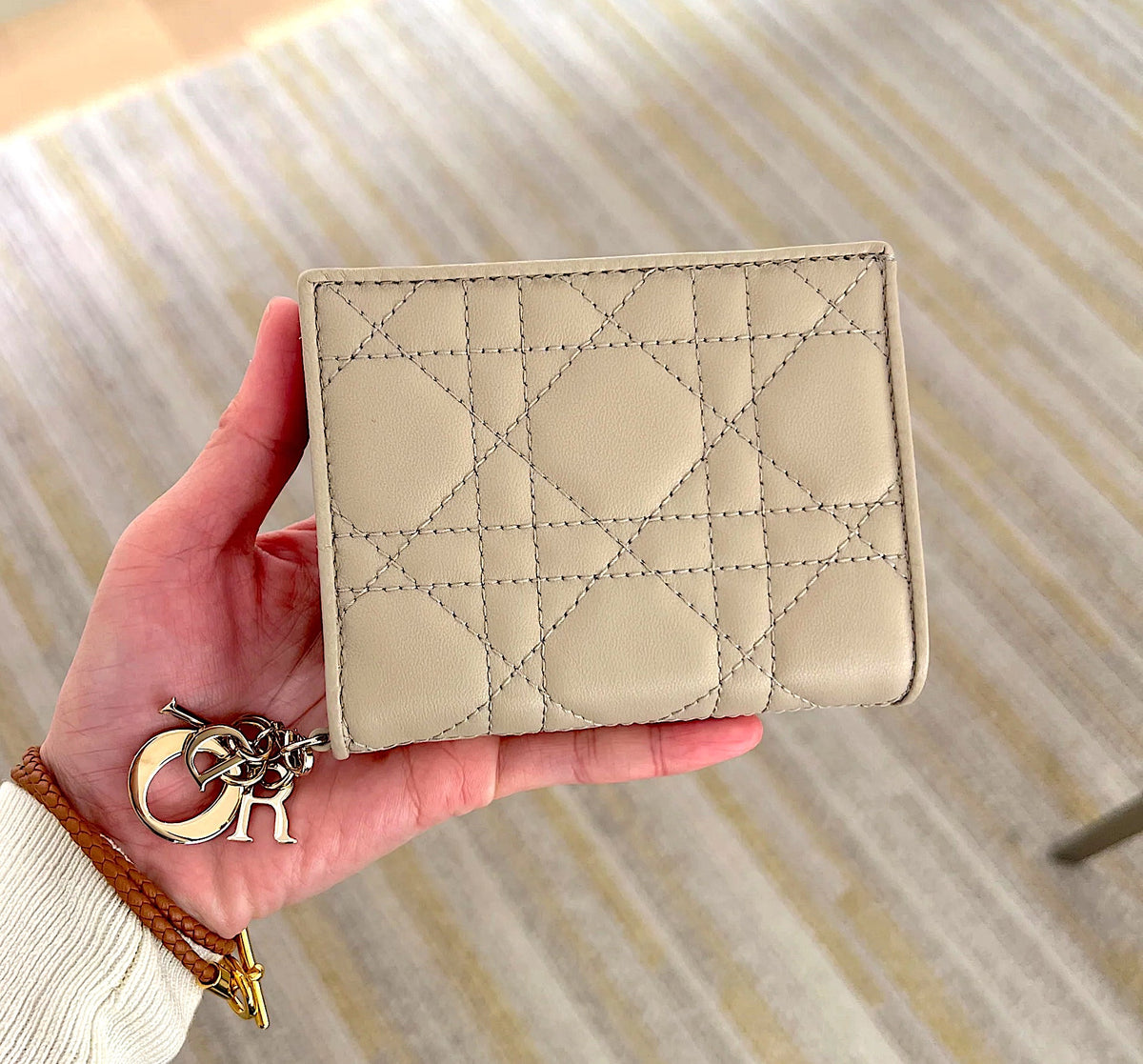 Lady dior small wallet sale