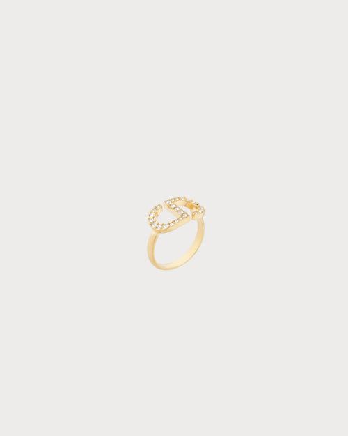 CHRISTIAN DIOR Petit CD Ring | 迪奧 CD 戒指 (金色) - LONDONKELLY